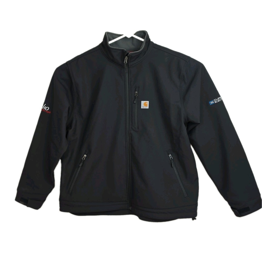 Carhartt Full-zip Jacket Men's 2XL Black Lined Long Slvs Echo Electric Logo